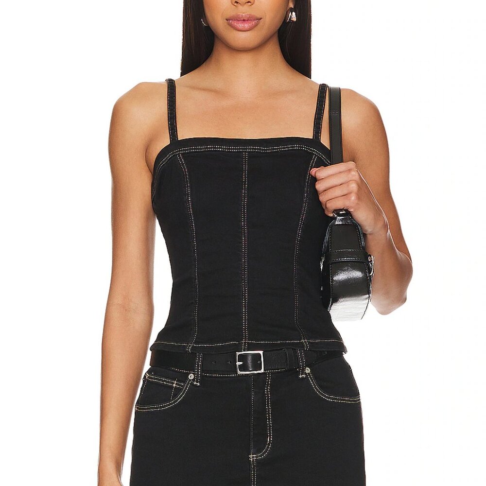 Abrand Venue Bodice Black Denim Corset Top - NEW NEVER WORN